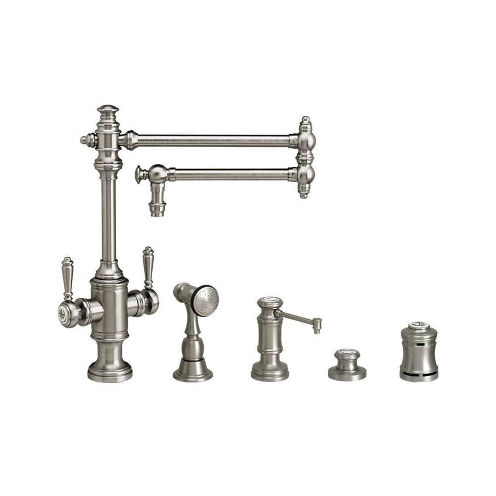 Waterstone - Waterstone Towson Two Handle Kitchen Faucet - 18'' Spout - 4pc. Suite - Graphite