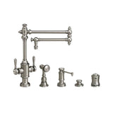 Waterstone - Waterstone Towson Two Handle Kitchen Faucet - 18'' Spout - 4pc. Suite - Graphite