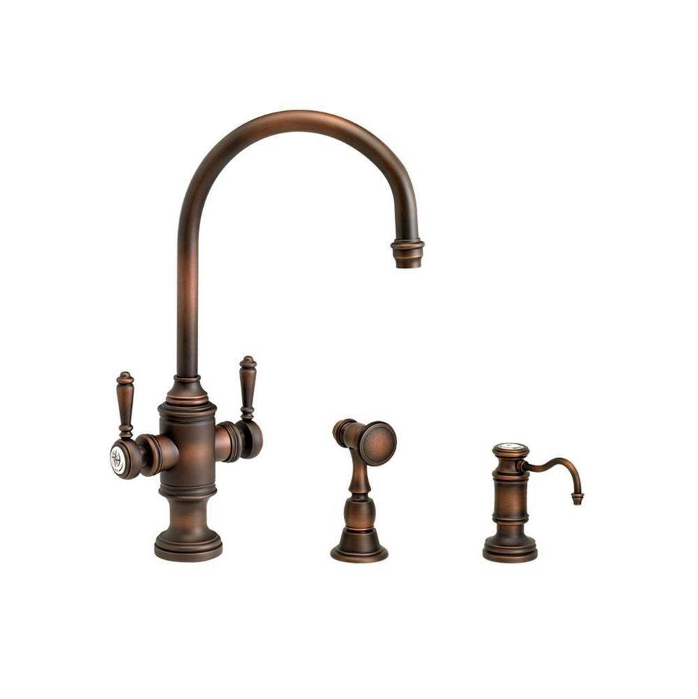 Waterstone - Waterstone Hampton Two Handle Kitchen Faucet - 2pc. Suite - Graphite
