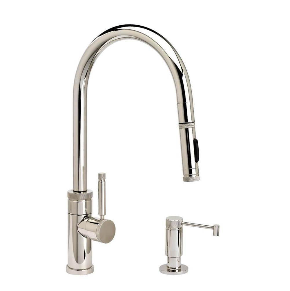 Waterstone - Waterstone Industrial PLP Pulldown Faucet - Toggle Sprayer - Angled Spout - 2pc. Suite - Graphite