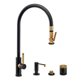 Waterstone - Waterstone Industrial Extended Reach PLP Pulldown Faucet - Lever Sprayer - 4pc. Suite - Graphite