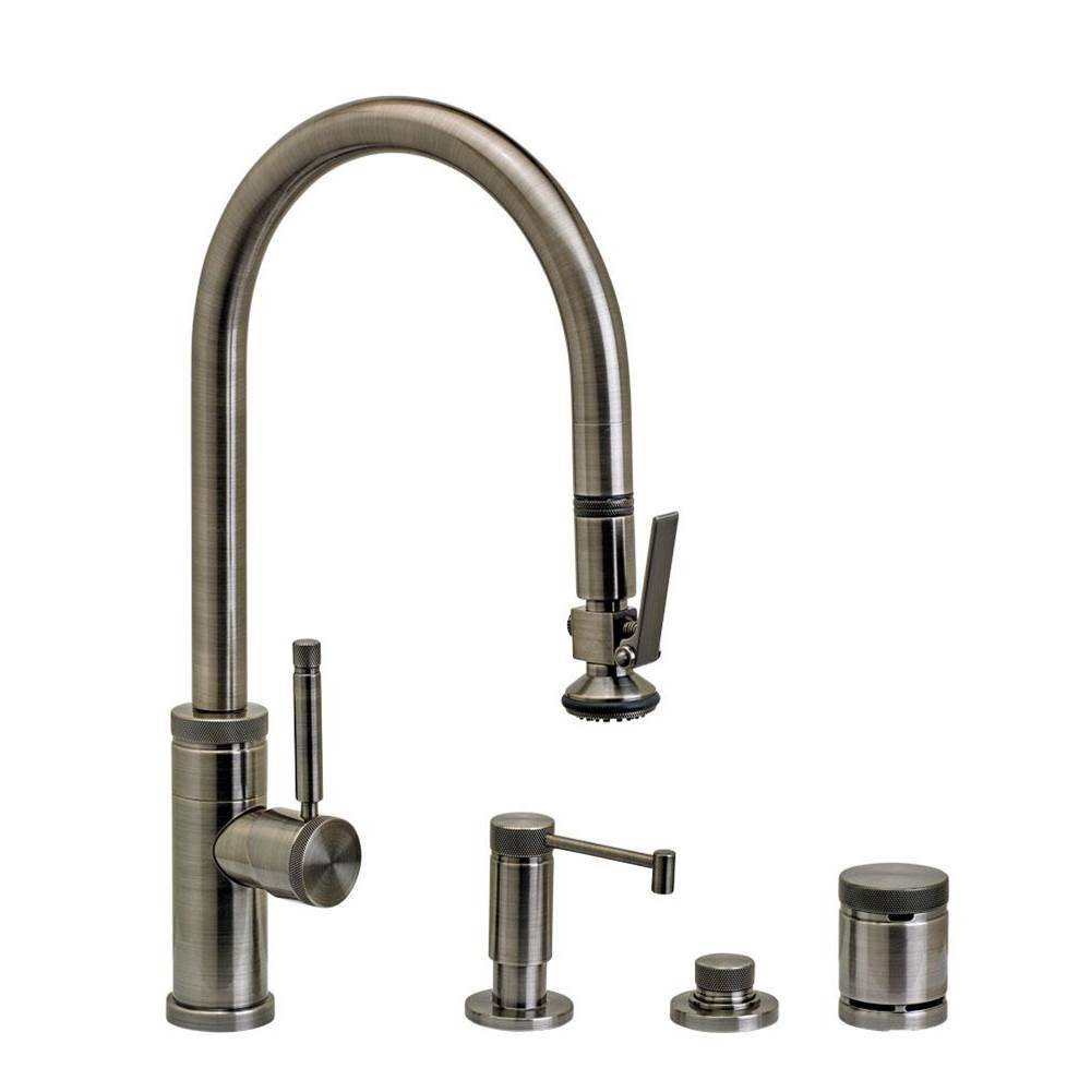 Waterstone - Waterstone Industrial PLP Pulldown Faucet - Lever Sprayer - 4pc. Suite - Graphite