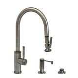 Waterstone - Waterstone Industrial PLP Pulldown Faucet - Lever Sprayer - Angled Spout - 4pc. Suite - Graphite