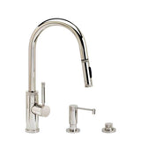 Waterstone - Waterstone Industrial Prep Size PLP Pulldown Faucet - Toggle Sprayer - Angled Spout - 3pc. Suite - Graphite