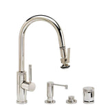 Waterstone - Waterstone Industrial Prep Size PLP Pulldown Faucet - Lever Sprayer - Angled Spout - 4pc. Suite - Graphite