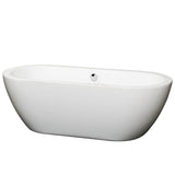 Wyndham Collection - Soho 68 Inch Freestanding Bathtub in White with Polished Chrome Drain and Overflow Trim - White With Polished Chrome