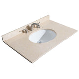 Sheffield 36 Inch Single Bathroom Vanity in Espresso, Ivory Marble Countertop, Undermount Oval Sink, and No Mirror