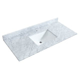 Sheffield 48 Inch Single Bathroom Vanity in Espresso, White Carrara Marble Countertop, Undermount Square Sink, and 24 Inch Mirror