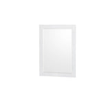 Sheffield 30 Inch Single Bathroom Vanity in White, White Cultured Marble Countertop, Undermount Square Sink, 24 Inch Mirror