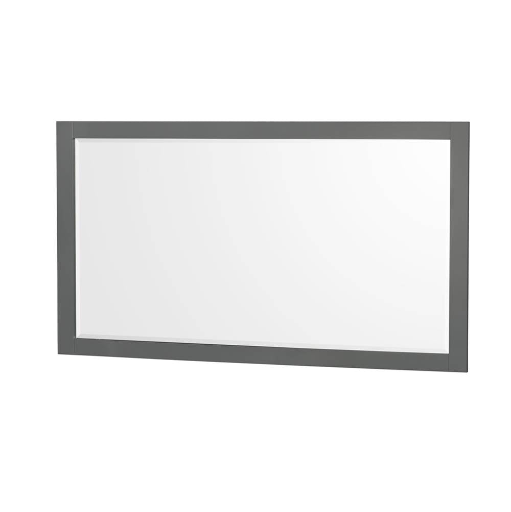 Sheffield 60 Inch Double Bathroom Vanity in Dark Gray, Carrara Cultured Marble Countertop, Undermount Square Sinks, 58 Inch Mirror