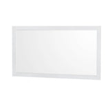 Sheffield 60 Inch Double Bathroom Vanity in White, White Cultured Marble Countertop, Undermount Square Sinks, 58 Inch Mirror