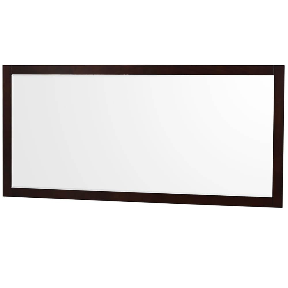 Sheffield 80 Inch Double Bathroom Vanity in Espresso, White Cultured Marble Countertop, Undermount Square Sinks, 70 Inch Mirror