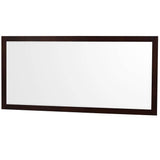 Sheffield 80 Inch Double Bathroom Vanity in Espresso, White Cultured Marble Countertop, Undermount Square Sinks, 70 Inch Mirror