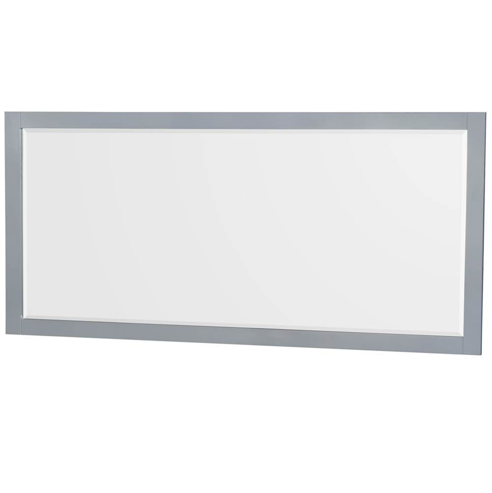 Sheffield 80 Inch Double Bathroom Vanity in Gray, Carrara Cultured Marble Countertop, Undermount Square Sinks, 70 Inch Mirror