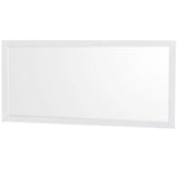 Sheffield 72 Inch Double Bathroom Vanity in White, White Cultured Marble Countertop, Undermount Square Sinks, 70 Inch Mirror