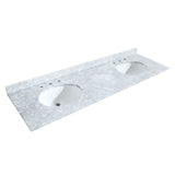 Deborah 72 Inch Double Bathroom Vanity in Dark Espresso, White Carrara Marble Countertop, Undermount Oval Sinks, and No Mirrors