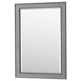 Deborah 72 Inch Double Bathroom Vanity in Dark Gray, White Cultured Marble Countertop, Undermount Square Sinks, 24 Inch Mirrors
