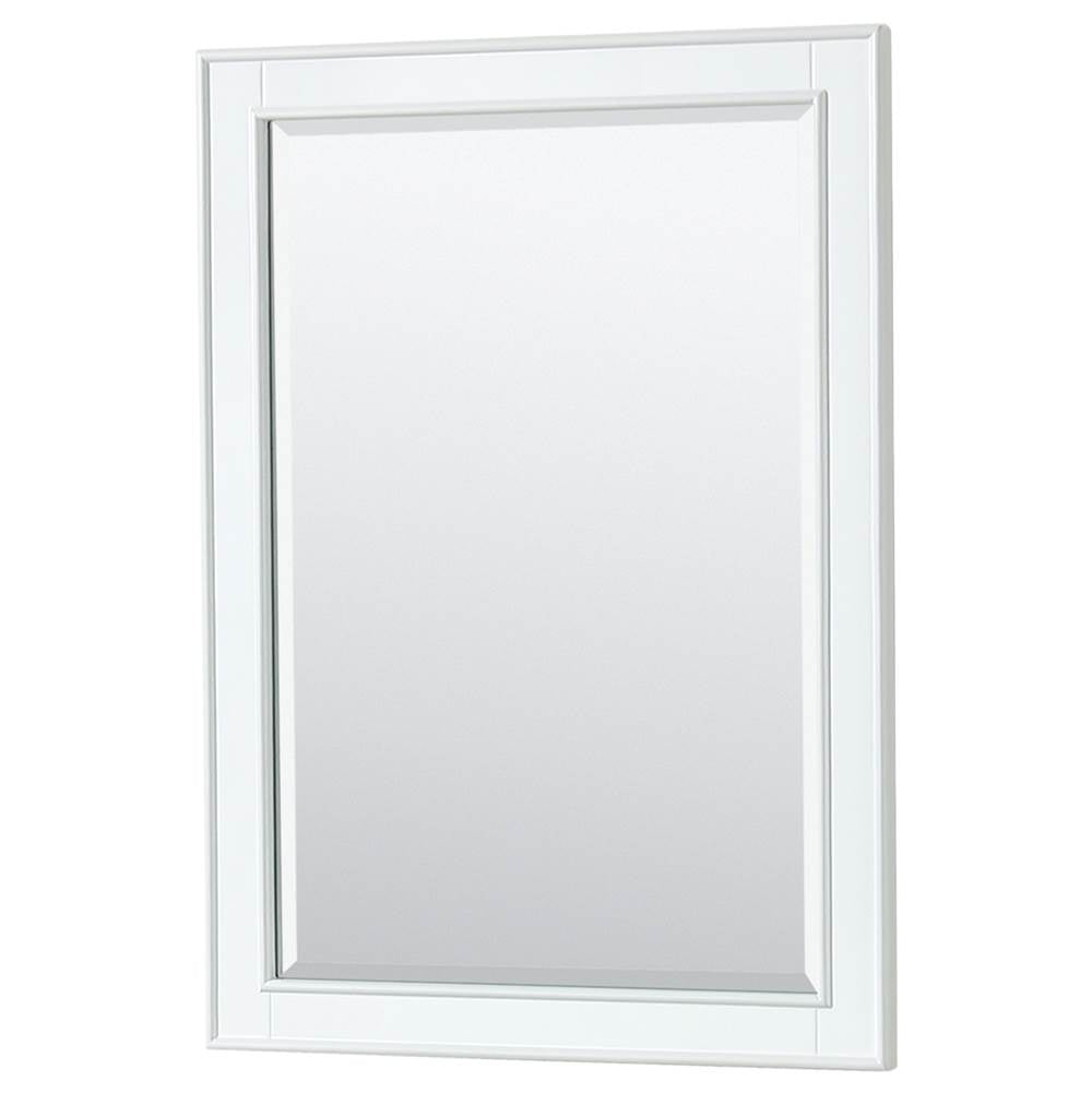 Deborah 80 Inch Double Bathroom Vanity in White, White Cultured Marble Countertop, Undermount Square Sinks, 24 Inch Mirrors
