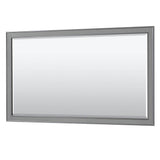 Deborah 60 Inch Double Bathroom Vanity in Dark Gray, Carrara Cultured Marble Countertop, Undermount Square Sinks, 58 Inch Mirror