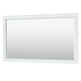 Deborah 60 Inch Single Bathroom Vanity in White, No Countertop, No Sink, Brushed Gold Trim, 58 Inch Mirror
