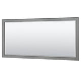 Deborah 72 Inch Double Bathroom Vanity in Dark Gray, White Cultured Marble Countertop, Undermount Square Sinks, 70 Inch Mirror