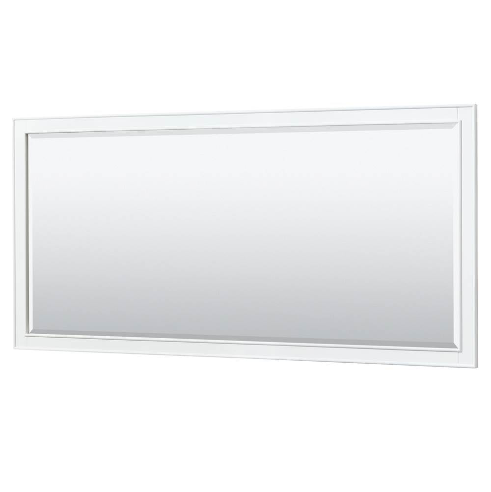 Deborah 80 Inch Double Bathroom Vanity in White, White Carrara Marble Countertop, Undermount Oval Sinks, Brushed Gold Trim, 70 Inch Mirror