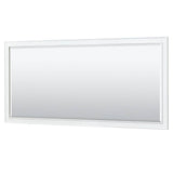 Deborah 80 Inch Double Bathroom Vanity in Dark Espresso, No Countertop, No Sinks, and 70 Inch Mirror