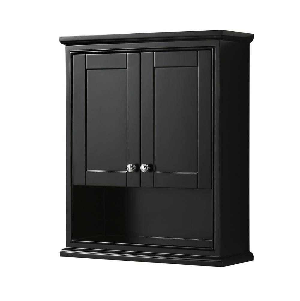 Wyndham Collection - Deborah Wall-Mounted Storage Cabinet in Dark Espresso - Dark Espresso