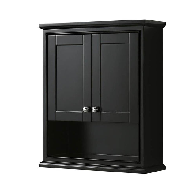Wyndham Collection - Deborah Wall-Mounted Storage Cabinet in Dark Espresso - Dark Espresso