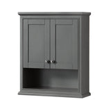 Wyndham Collection - Deborah Bathroom Wall-Mounted Storage Cabinet in Dark Gray - Dark Gray