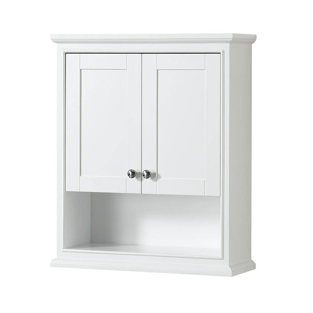 Wyndham Collection - Deborah Bathroom Wall-Mounted Storage Cabinet in White - White