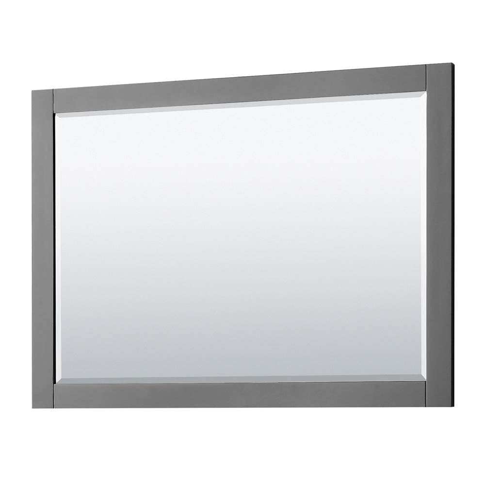 Avery 48 Inch Double Bathroom Vanity in Dark Gray, White Carrara Marble Countertop, Undermount Square Sinks, 46 Inch Mirror