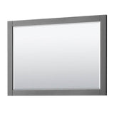 Avery 48 Inch Double Bathroom Vanity in Dark Gray, White Cultured Marble Countertop, Undermount Square Sinks, 46 Inch Mirror