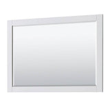 Avery 48 Inch Double Bathroom Vanity in White, Carrara Cultured Marble Countertop, Undermount Square Sinks, 46 Inch Mirror, Brushed Gold Trim