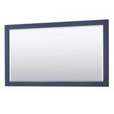 Avery 60 Inch Single Bathroom Vanity in Dark Blue, White Carrara Marble Countertop, Undermount Oval Sink, and 58 Inch Mirror