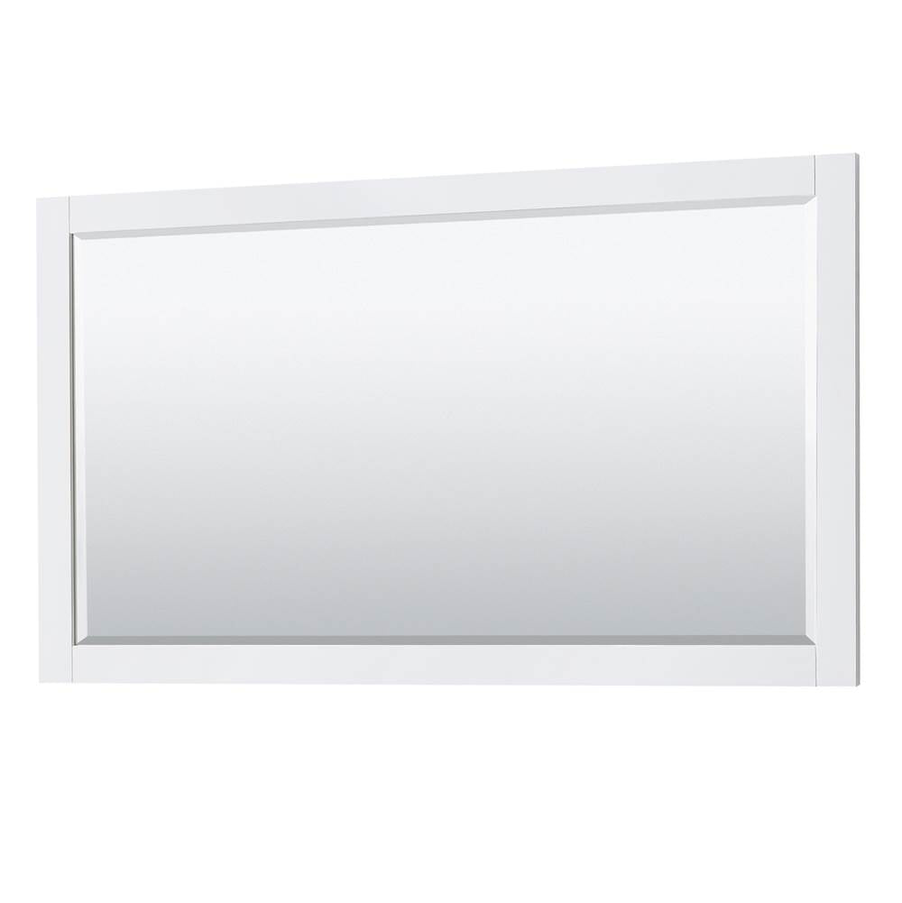 Avery 60 Inch Single Bathroom Vanity in White, White Cultured Marble Countertop, Undermount Square Sink, 58 Inch Mirror, Brushed Gold Trim