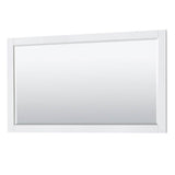 Avery 60 Inch Single Bathroom Vanity in White, White Carrara Marble Countertop, Undermount Oval Sink, 58 Inch Mirror, Brushed Gold Trim