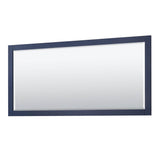 Avery 72 Inch Double Bathroom Vanity in Dark Blue, Carrara Cultured Marble Countertop, Undermount Square Sinks, 70 Inch Mirror