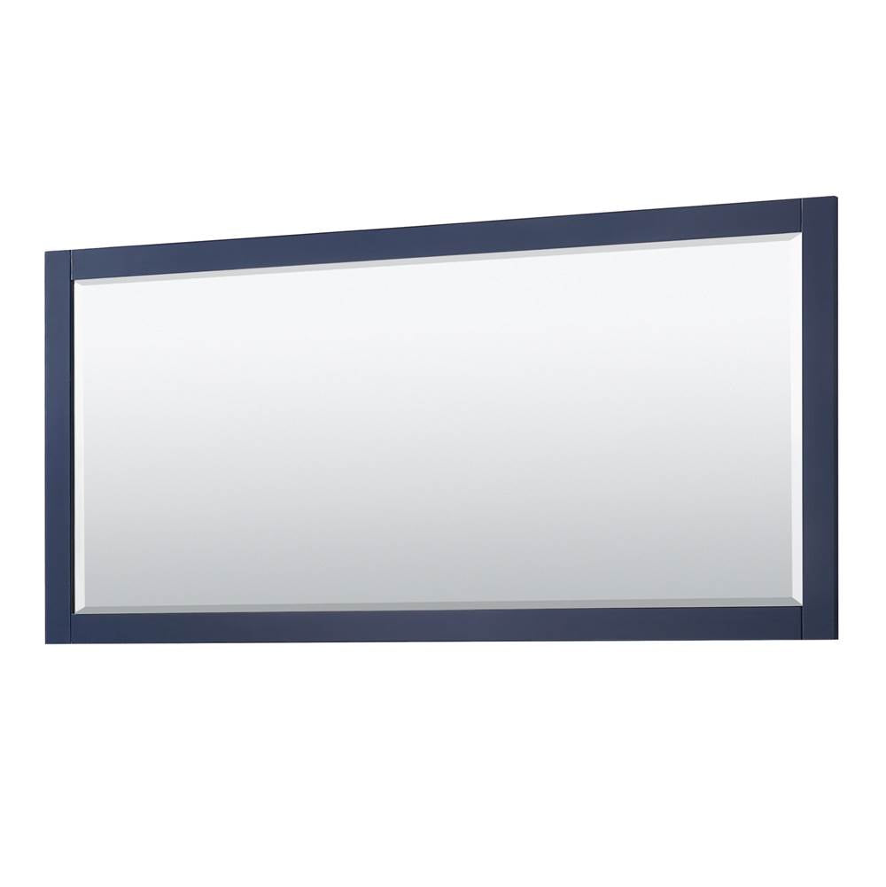 Avery 72 Inch Double Bathroom Vanity in Dark Blue, White Cultured Marble Countertop, Undermount Square Sinks, 70 Inch Mirror