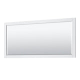 Avery 72 Inch Double Bathroom Vanity in Dark Blue, White Carrara Marble Countertop, Undermount Oval Sinks, and 70 Inch Mirror