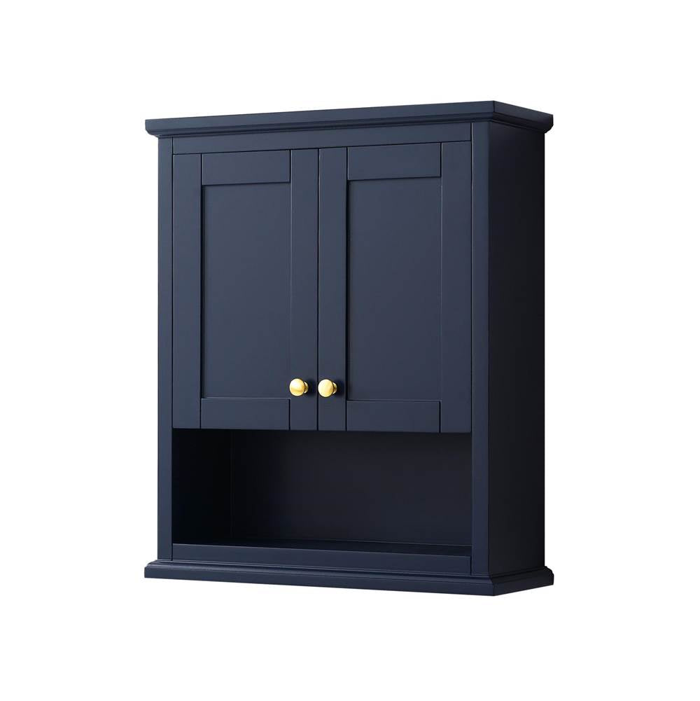 Wyndham Collection - Avery Wall-Mounted Bathroom Storage Cabinet in Dark Blue - Dark Blue