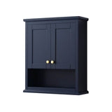 Wyndham Collection - Avery Wall-Mounted Bathroom Storage Cabinet in Dark Blue - Dark Blue