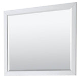 Daria 48 Inch Single Bathroom Vanity in White, White Carrara Marble Countertop, Undermount Square Sink, 46 Inch Mirror, Brushed Gold Trim