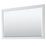 Daria 60 Inch Double Bathroom Vanity in White, White Cultured Marble Countertop, Undermount Square Sinks, 58 Inch Mirror, Brushed Gold Trim