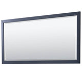 Daria 80 Inch Double Bathroom Vanity in Dark Blue, Carrara Cultured Marble Countertop, Undermount Square Sinks, 70 Inch Mirror