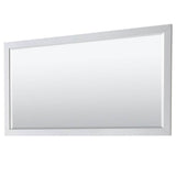 Daria 80 Inch Double Bathroom Vanity in White, White Carrara Marble Countertop, Undermount Square Sinks, 70 Inch Mirror, Brushed Gold Trim