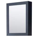 Daria 30 Inch Single Bathroom Vanity in Dark Blue, Carrara Cultured Marble Countertop, Undermount Square Sink, Medicine Cabinet
