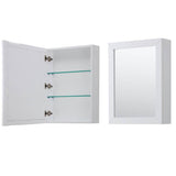 Daria 30 Inch Single Bathroom Vanity in White, White Cultured Marble Countertop, Undermount Square Sink, Medicine Cabinet, Brushed Gold Trim