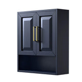 Wyndham Collection - Daria Wall-Mounted Storage Cabinet in Dark Blue - Dark Blue
