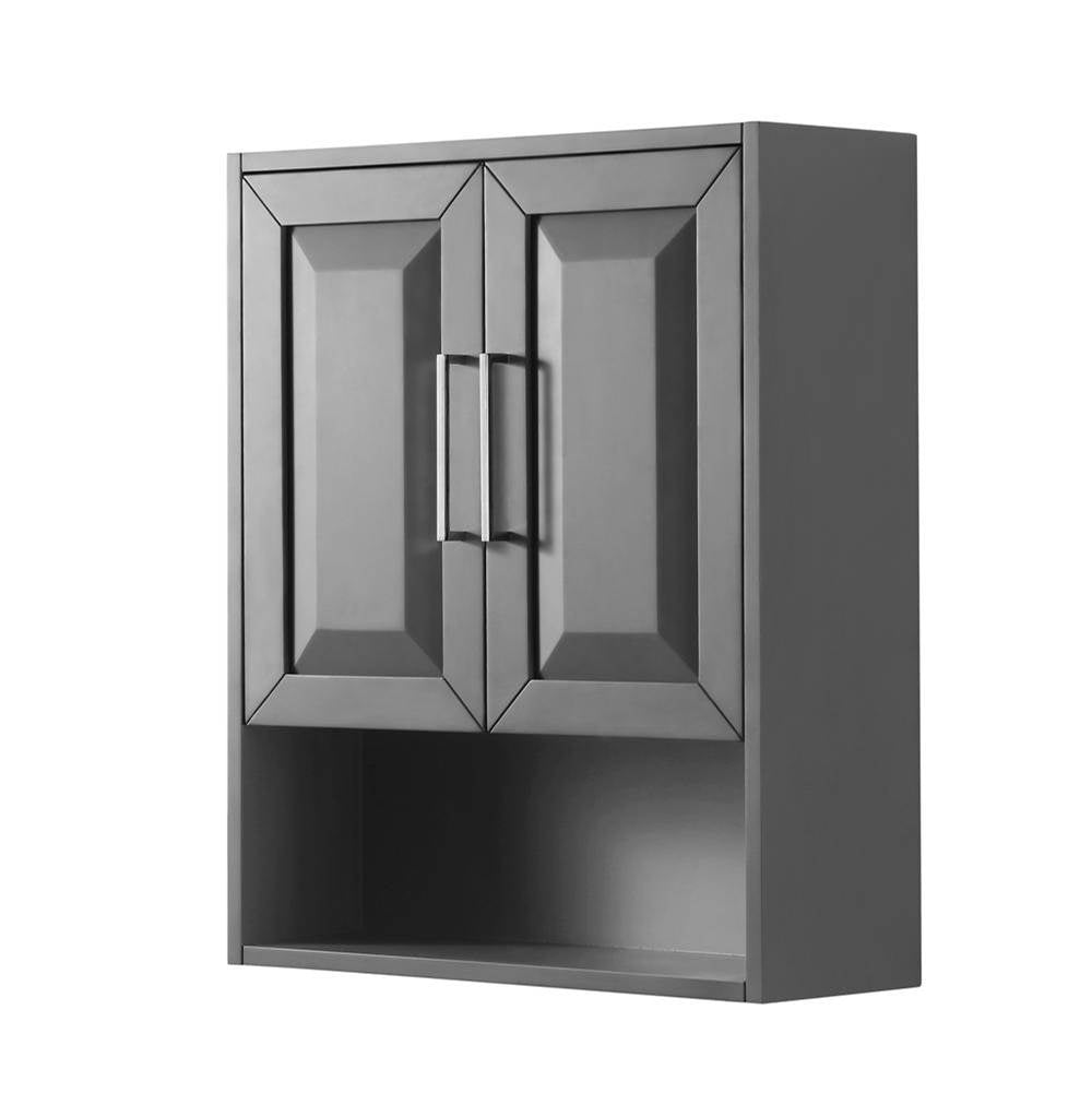 Wyndham Collection - Daria Wall-Mounted Storage Cabinet in Dark Gray - Dark Gray